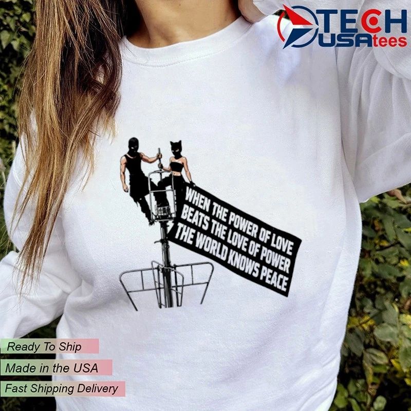 Empire State Building when the power of love beats the love of power shirt