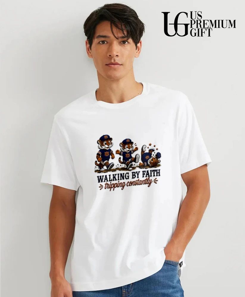 Auburn Tigers Walking By Faith Tripping Constantly 2026 shirt