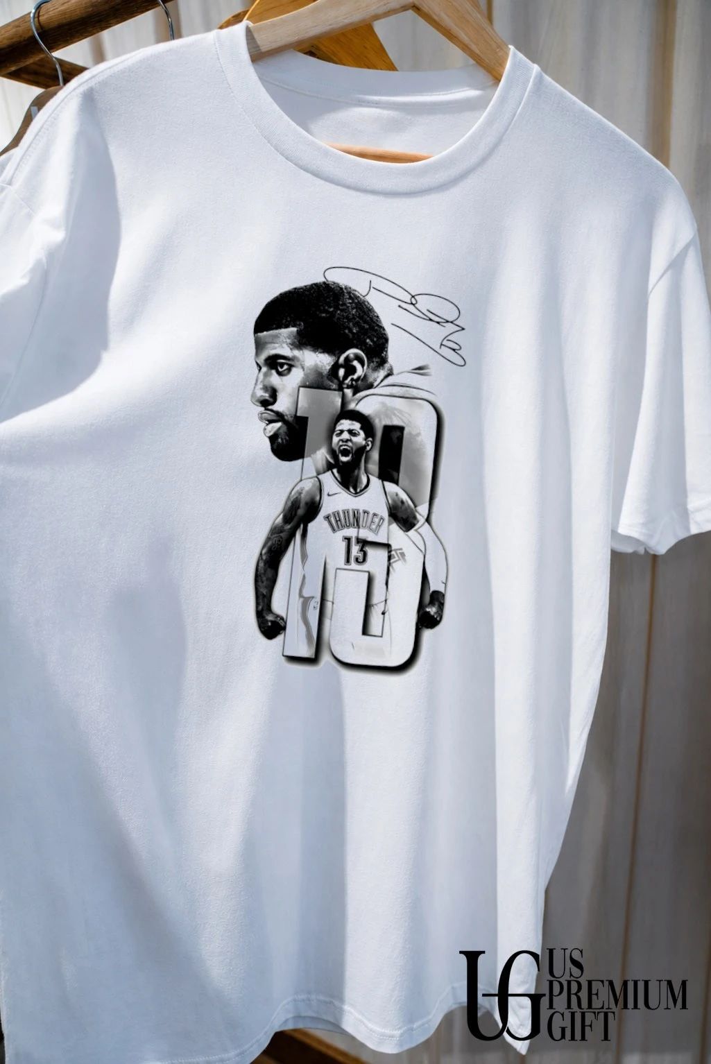 Paul George Oklahoma City Thunder basketball signature portrait shirt