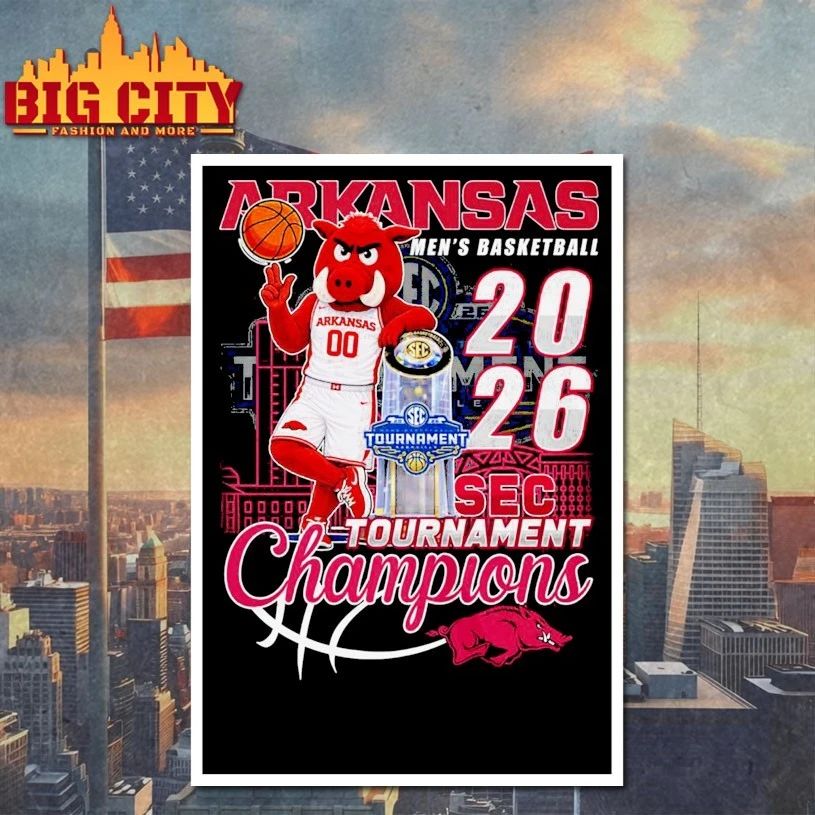 Arkansas Razorbacks Macos men’s basketball 2026 sec tournament champions T-shirt