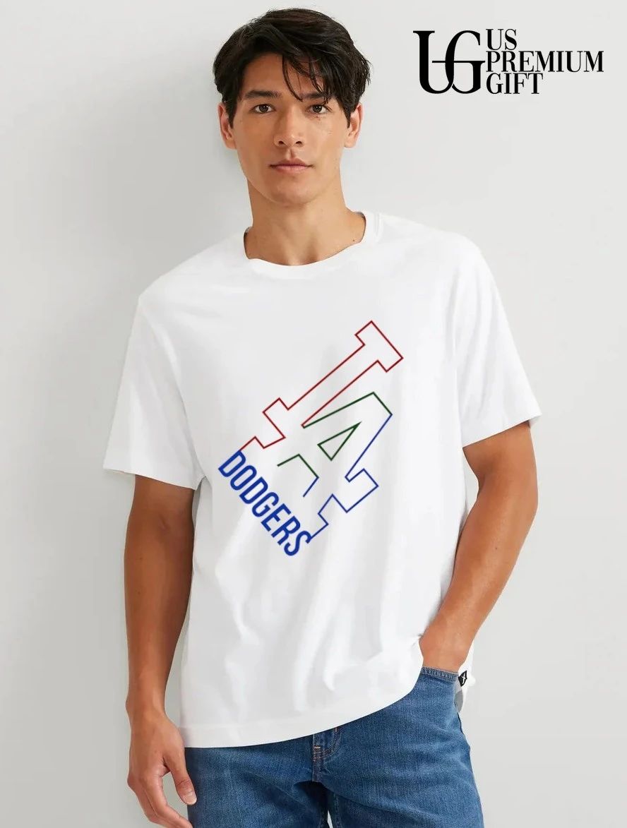 White Collar Los Angeles Dodgers logo shirt
