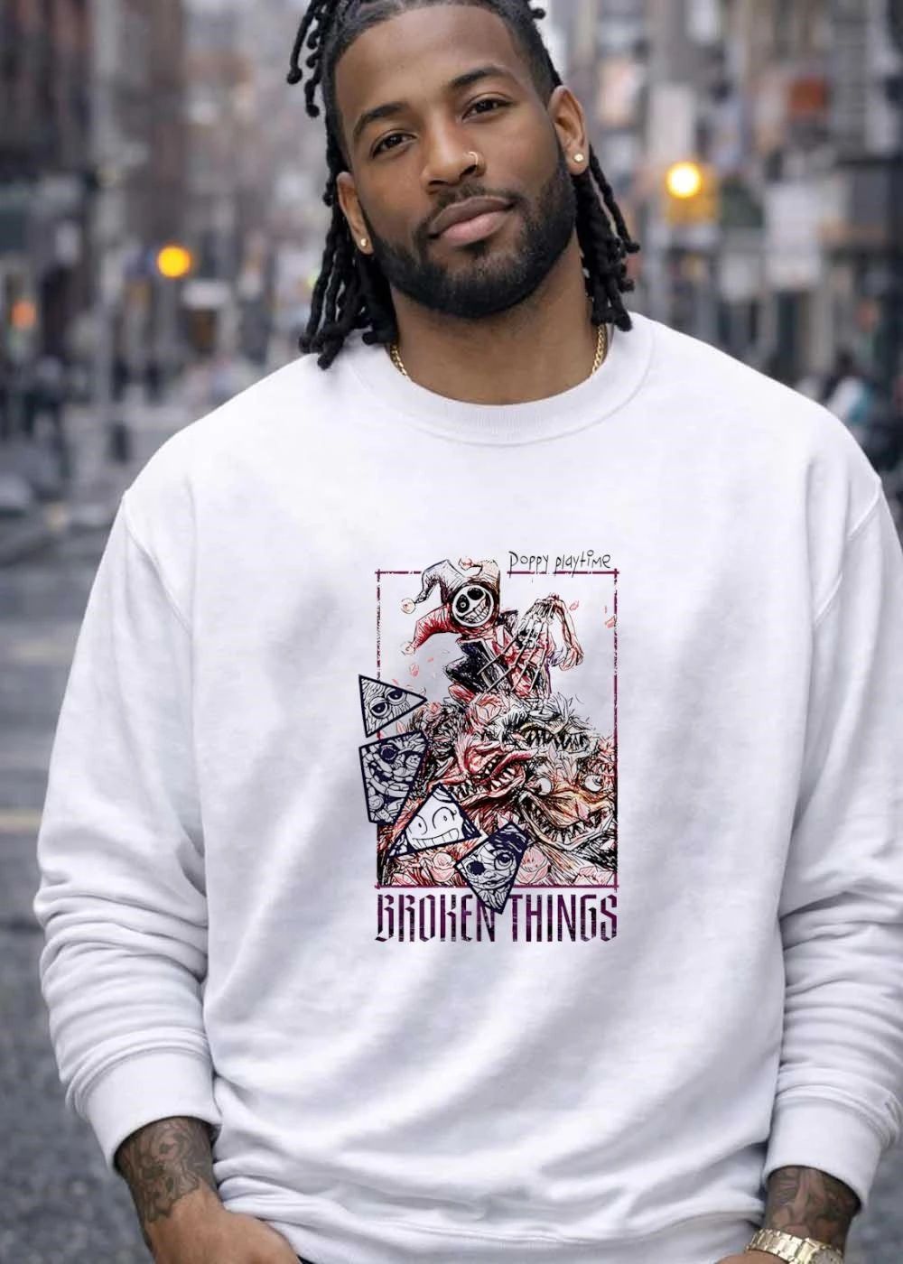 Poppy Playtime Broken Things Jester Monster Horror Art T-Shirt