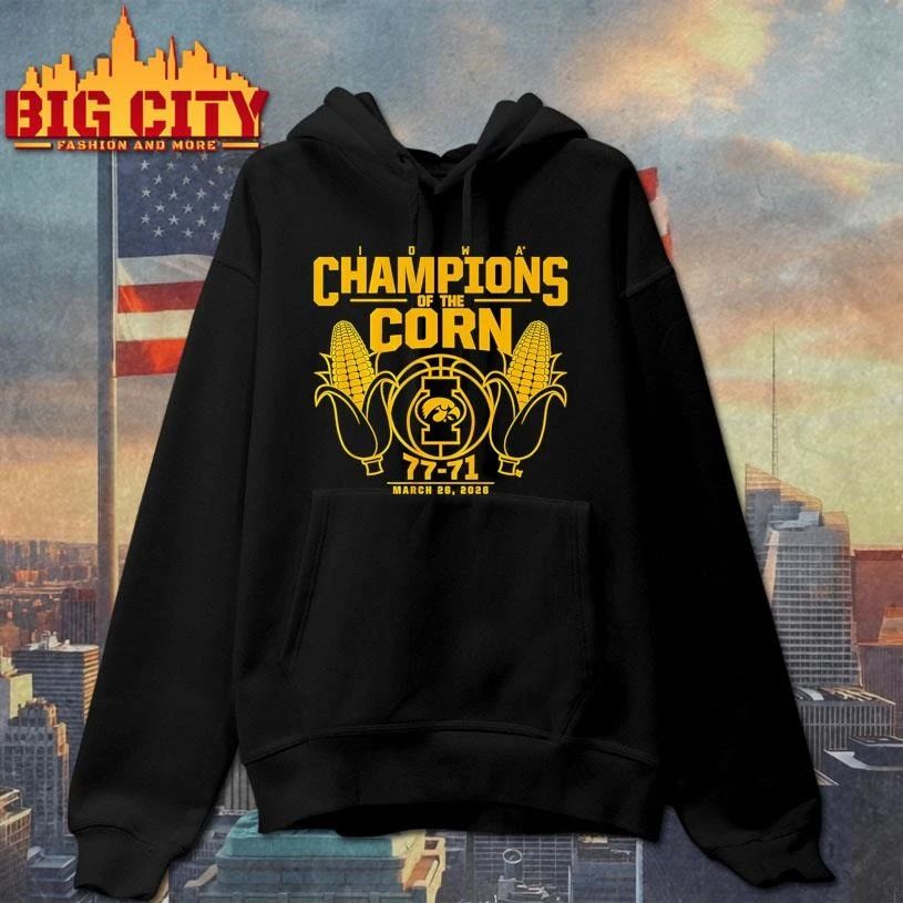 Iowa Basketbal Champions Of The Corn 77-71 March College Shirt