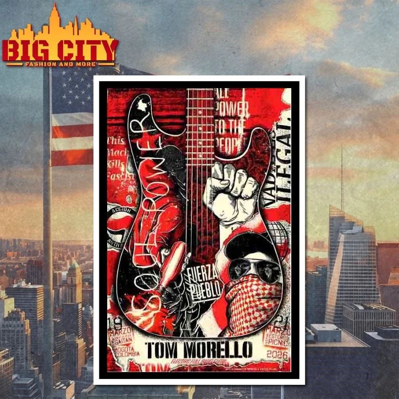 Tom Morello Tour In Bogota, Colombia 3-19-2026 Poster T-shirt