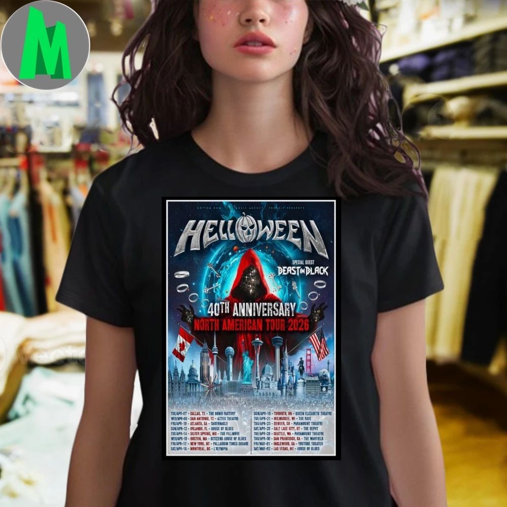 Helloween 40th Anniversary North American Tour 2026 Poster Shirt