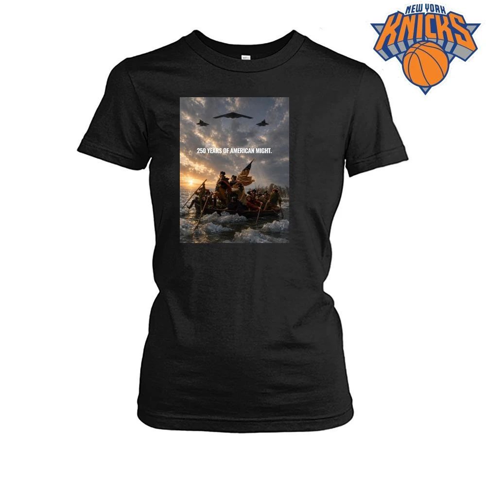 George Washington Crossing Delaware 250 Years of American Might Jet Fighter shirt
