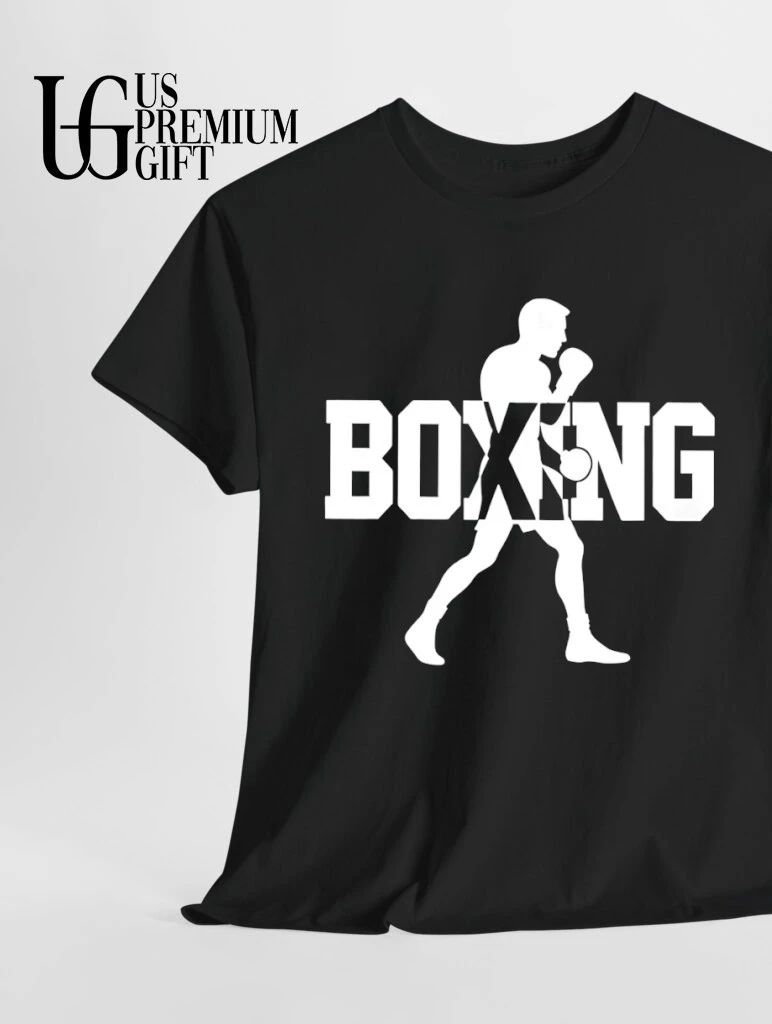Boxing silhouette in bold typography shirt
