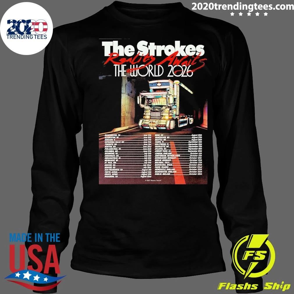 The Strokes Reality Awaits 2026 Indie Music Wall Tour Shirt