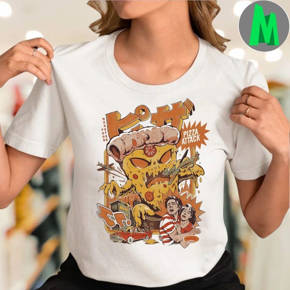 Ilustrata Pizza Attack Monster Food Shirt