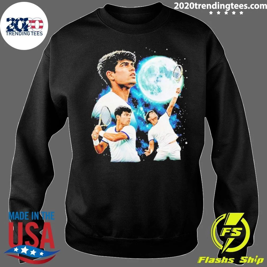 Carlitos Tennis Player With Moon Graphic Shirt
