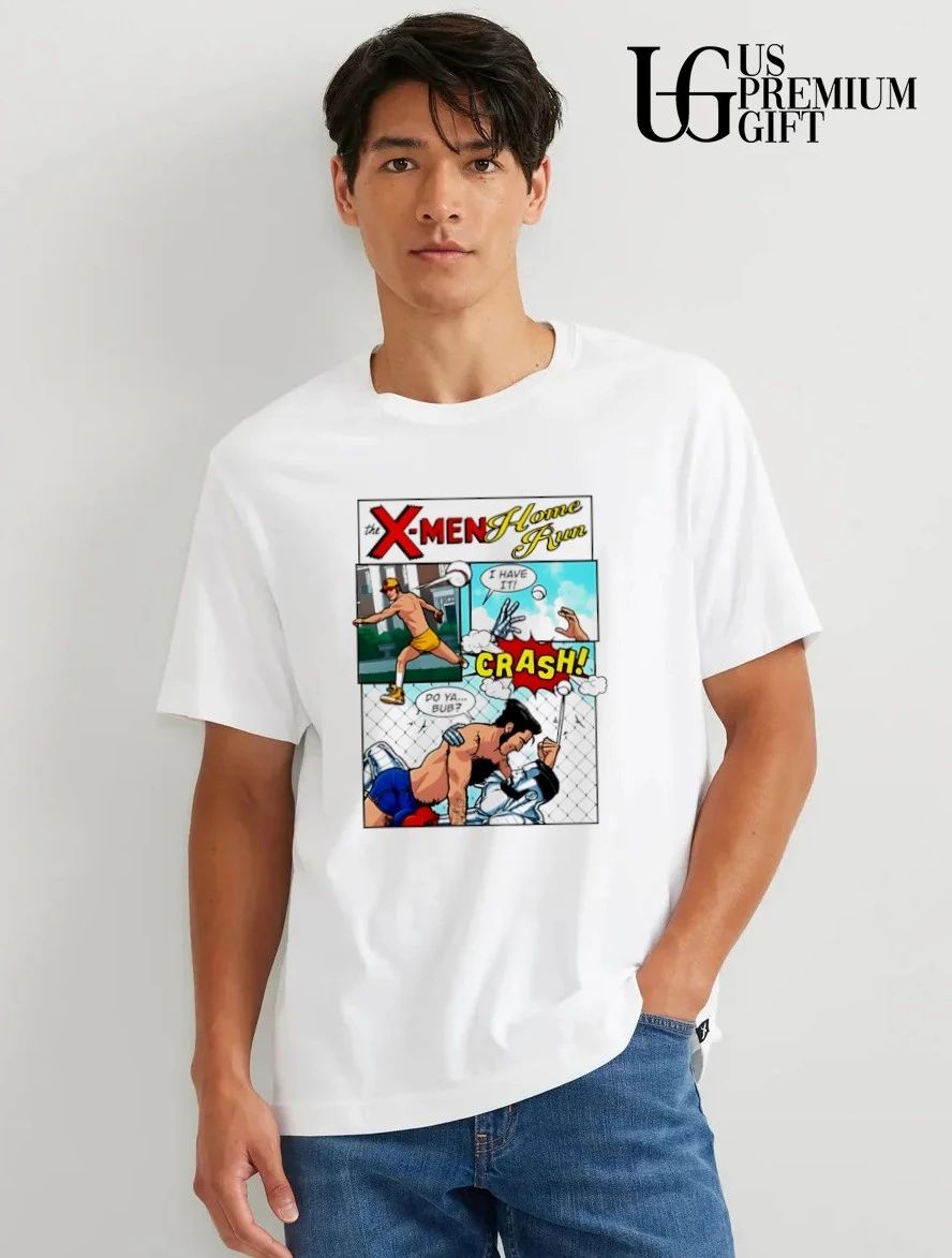 X-Men Home Run Comic Panel Wolverine Colossus shirt