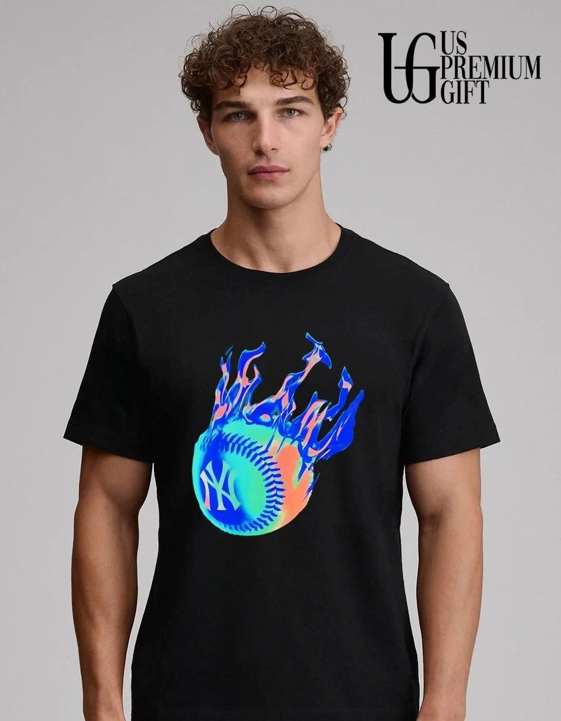 New York Yankees Major League Baseball flaming Baseball shirt