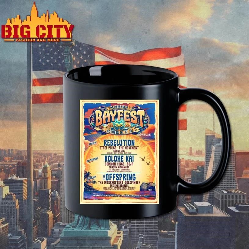 Mission Bayfest 2026 Full Lineup In San Diego California At 3119 Mariners Way Poster Shirt