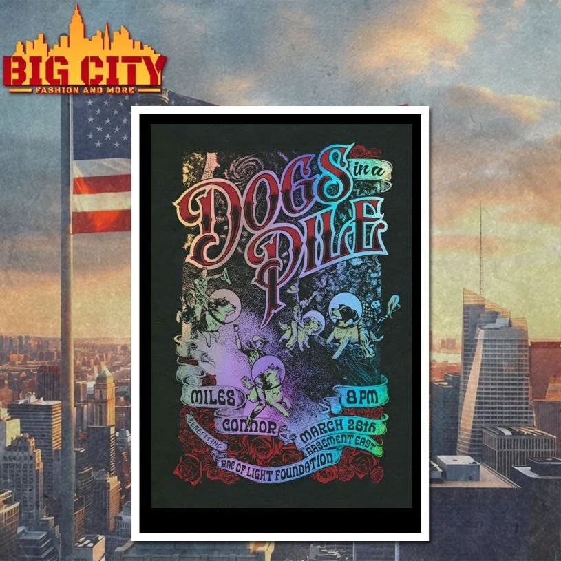 Dogs In A Pile The Basement East In Nashville TN Mar 28 2026 Poster T-shirt