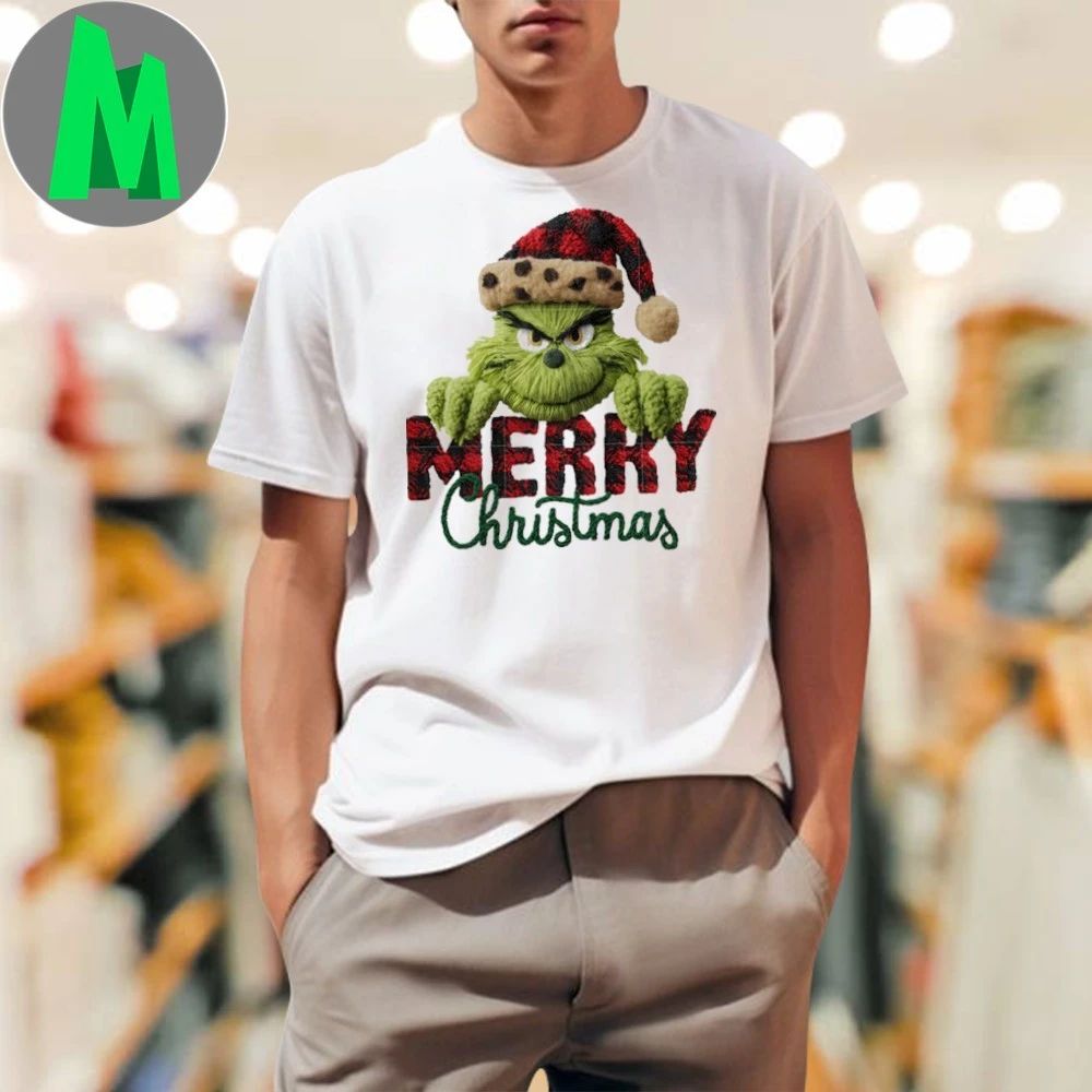 Grinch merry christmas patchwork merry christmas shirt