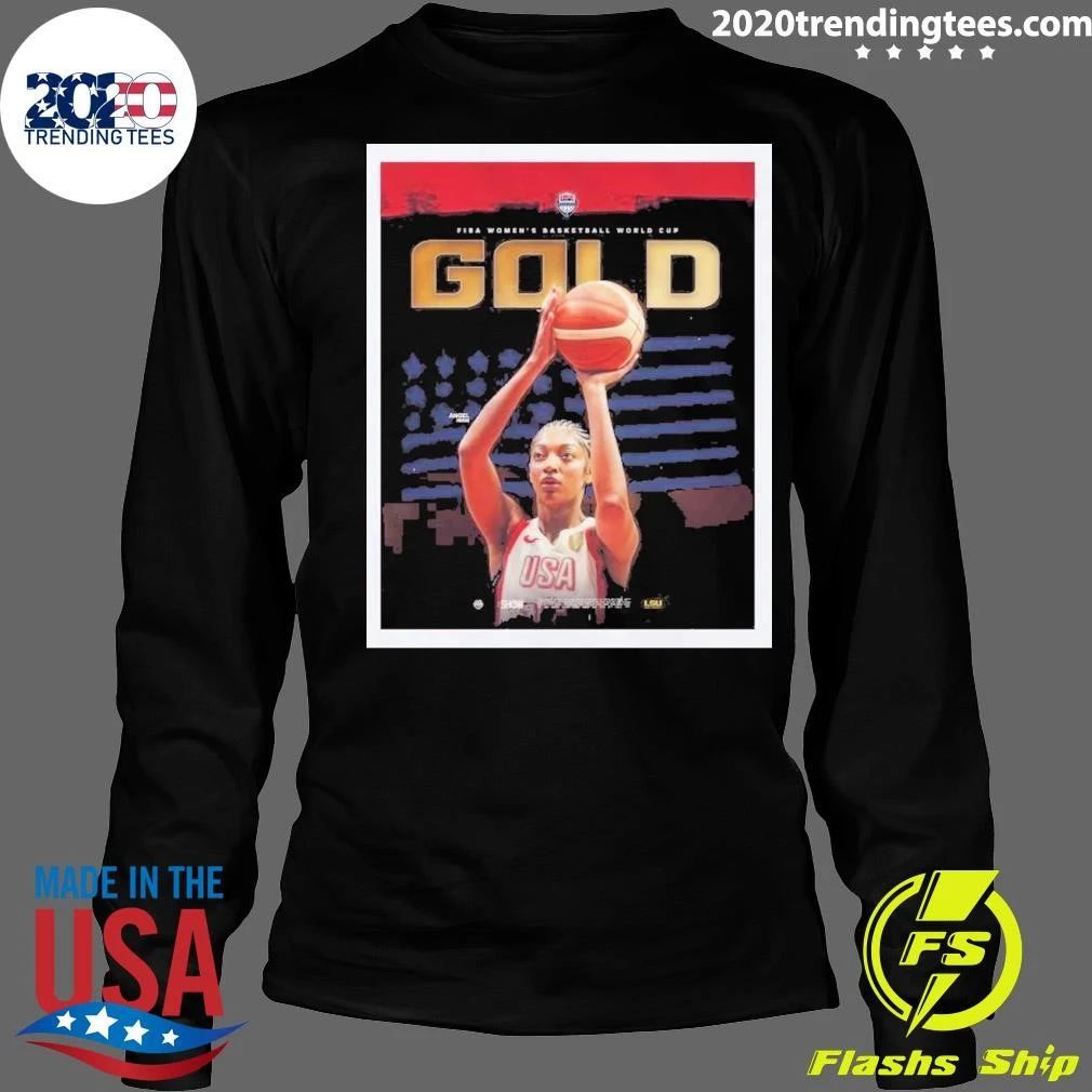 FIBA Women’s Basketball World Cup USA Champions Angel Reese Gold Medal Winner Team USA Basketball Shirt