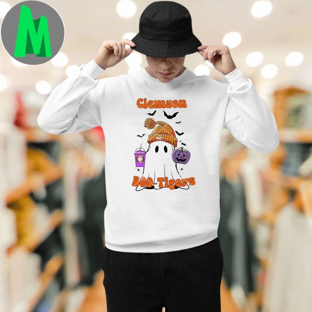 Clemson College Spirit Ghost Clemson Boo Tigers Coffee Halloween Shirt