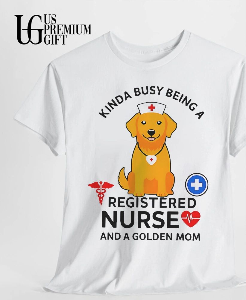 Registered Nurse Dog Proud Nurse Mom Golden Retriever shirt