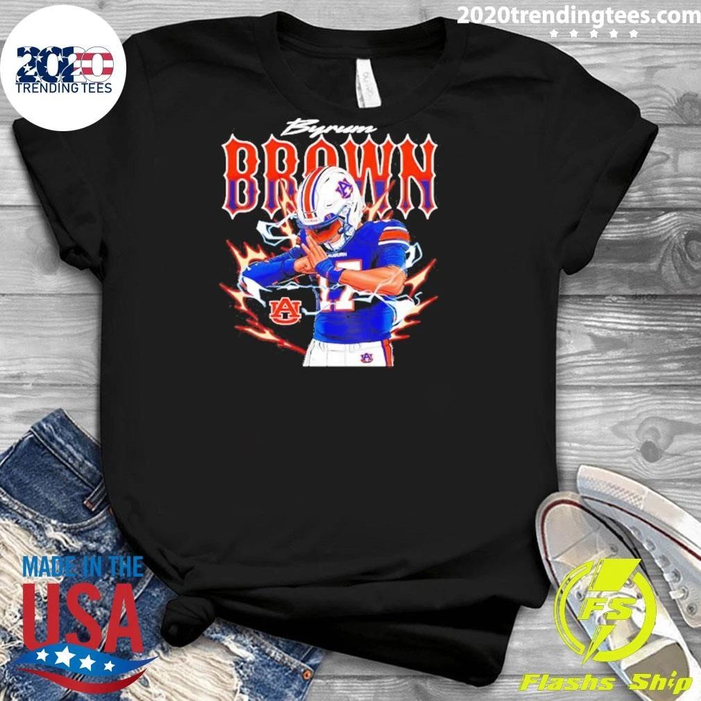 Auburn Tigers Byrum Brown Player Graphic Comic Shirt