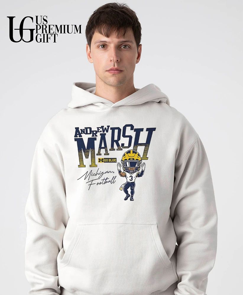 Andrew Marsh Michigan Wolverines football Go Blue 3 Player shirt