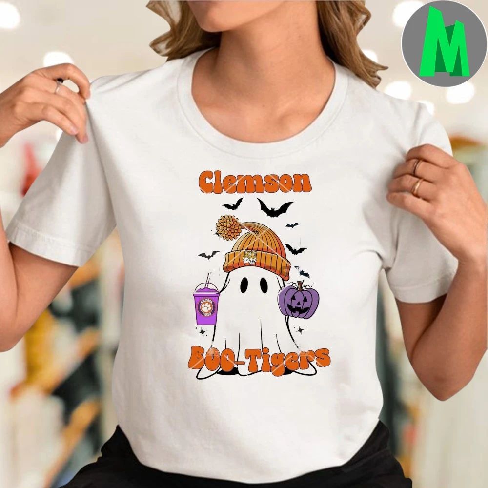 Clemson College Spirit Ghost Clemson Boo Tigers Coffee Halloween Shirt