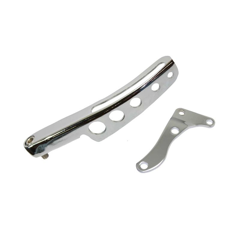 Chevy Small Block 1967-1975 Long Water Pump Chrome Steel Passenger Side Alternator Bracket Set