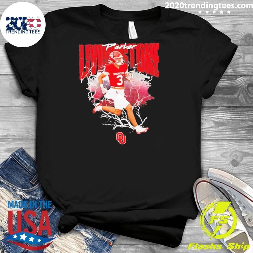Parker Livingstone Oklahoma Sooners Football Lightning Graphic Shirt