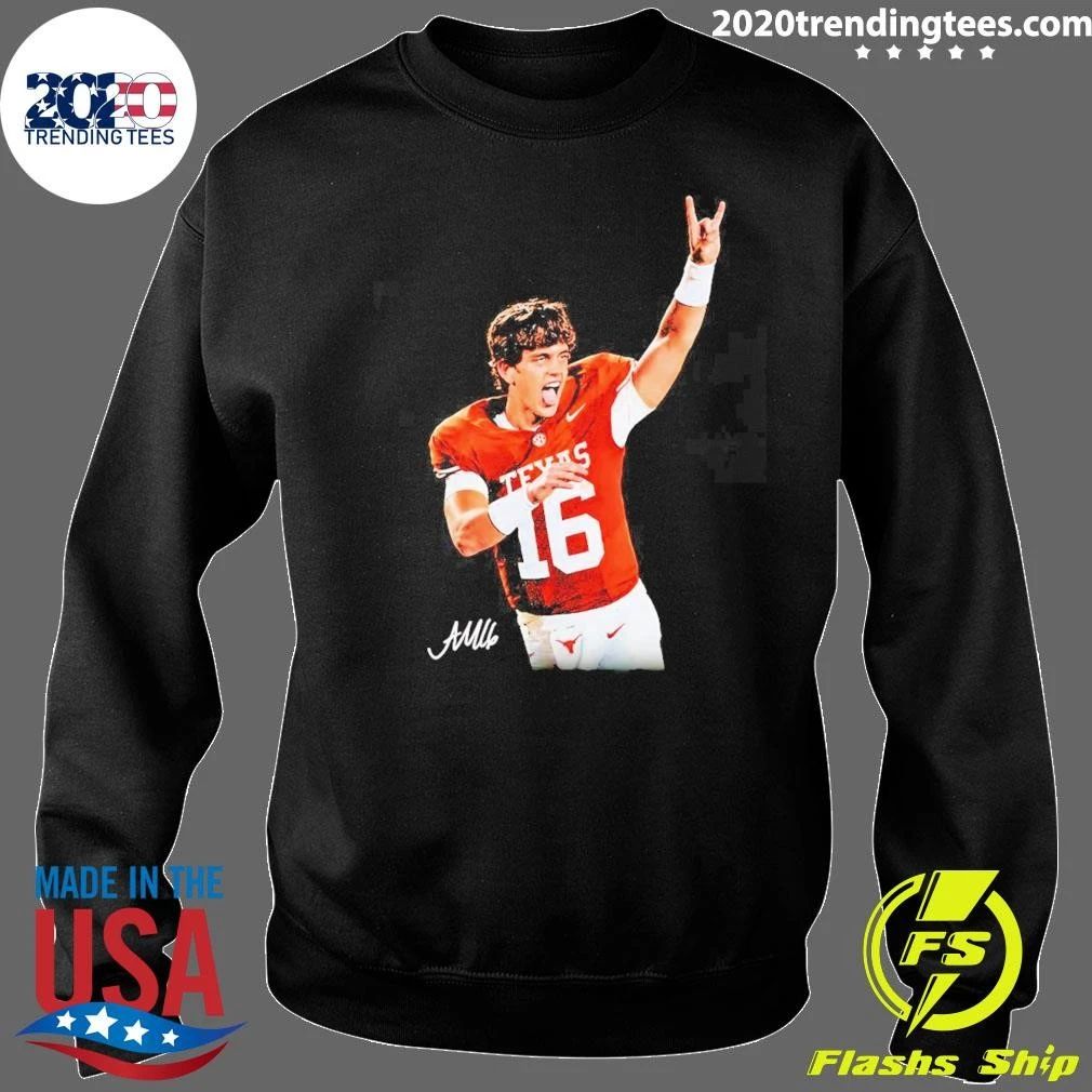 The Unbearable Weight of Being Arch Manning Football Texas Longhorns 16 Rock and Roll Sign Shirt