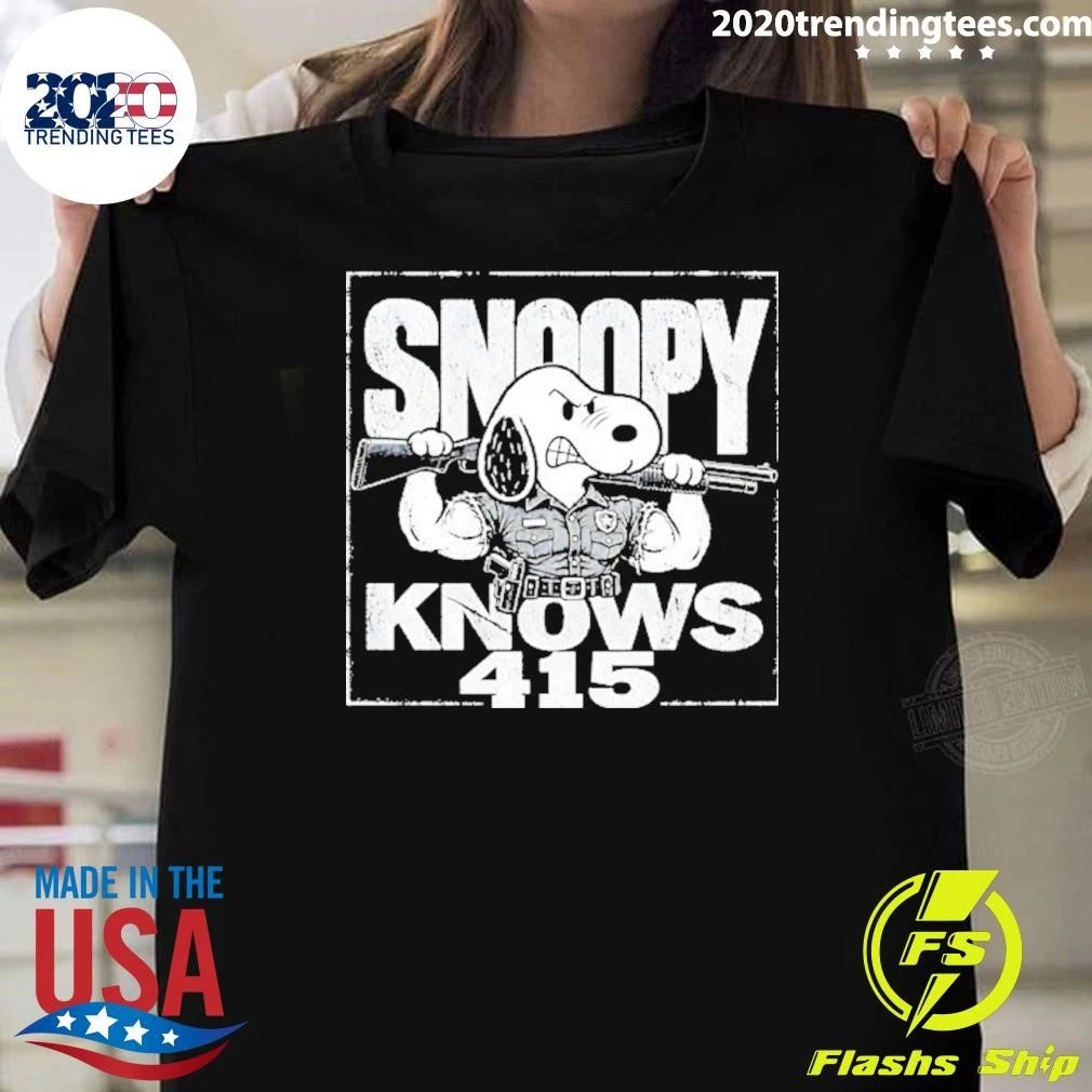 Noopy Knows 415 Peanuts Police Officer Gun Shirt