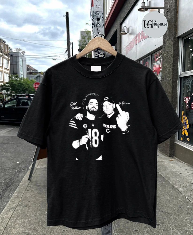 Caleb Williams and Ben Johnson middle finnger signature shirt
