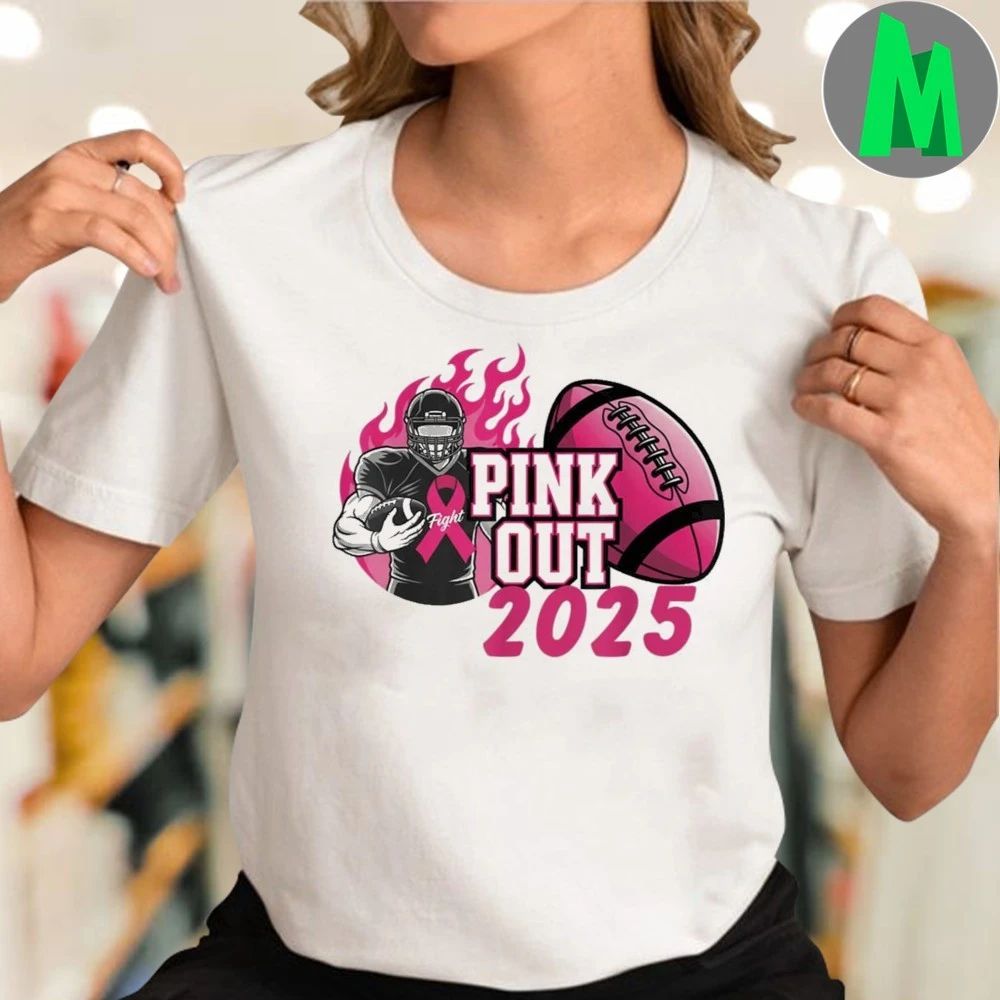 Pink Out 2025 Football Breast Cancer Awareness 2025 T-shirt