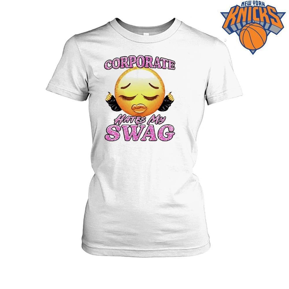 Corporate Hates My Swag Funny Sassy Y2K Emoji Meme Shirt