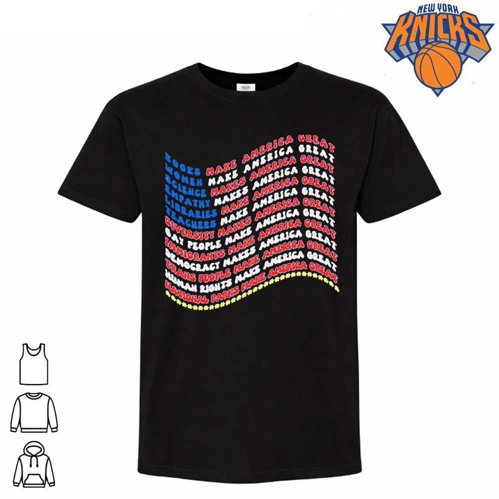 Books Women Science Empathy Diversity Make America Great Liberal Wavy Text Retro shirt