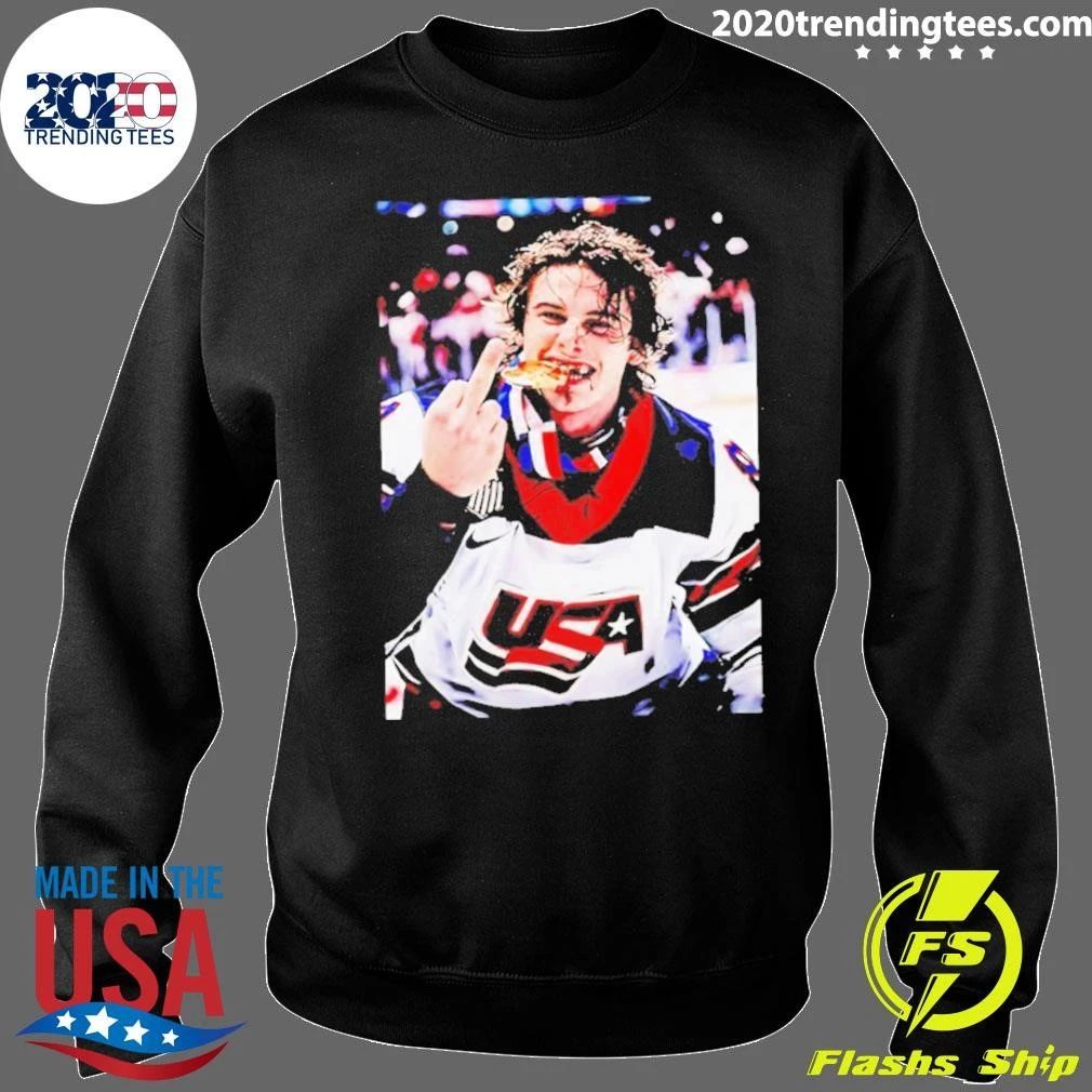 Jack Hughes Usa Hockey Middle Finger And Trophy Shirt