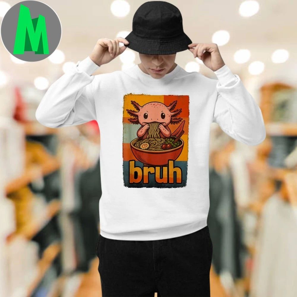 Axolotl Eating Japanese Ramen Noodles Shirt