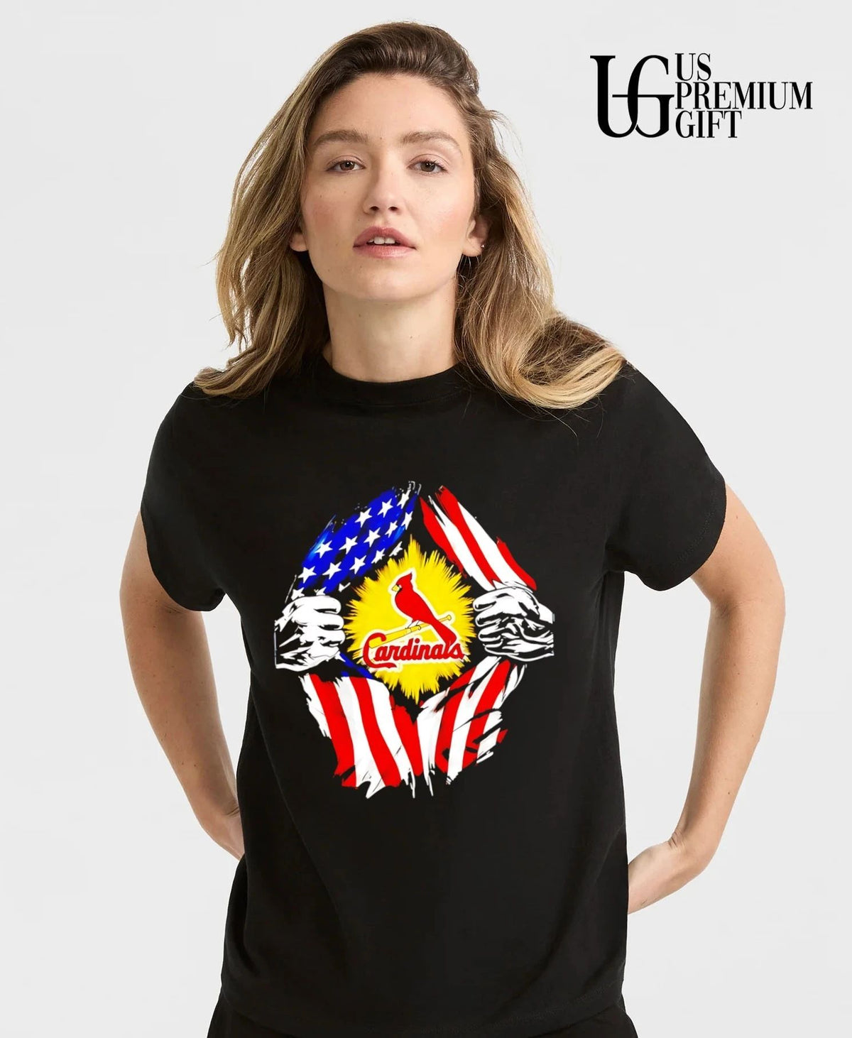 St Louis Cardinals inside me American flag logo shirt