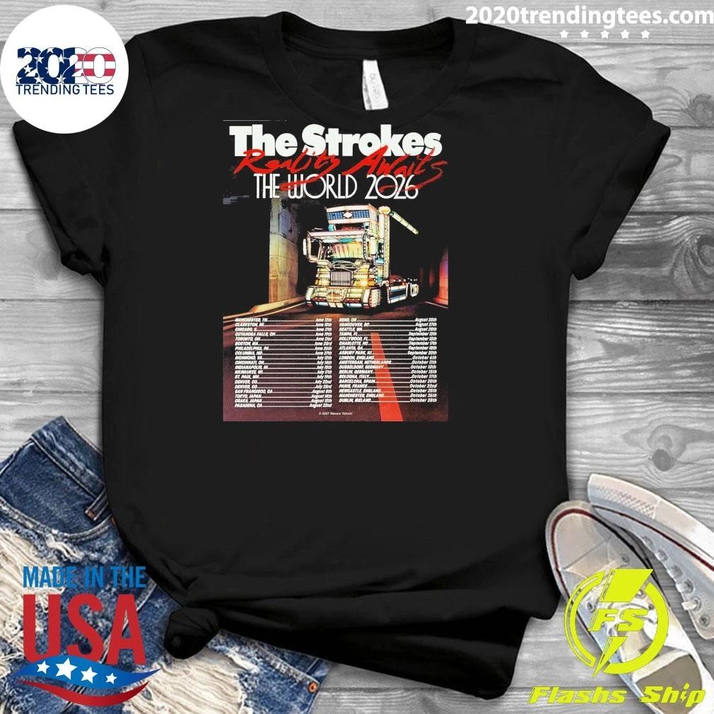 The Strokes Reality Awaits 2026 Indie Music Wall Tour Shirt