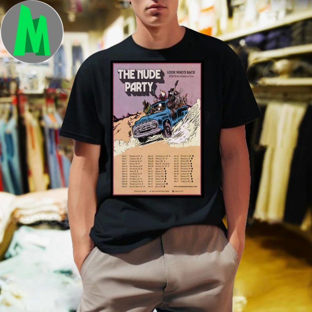 Look Who’s Back 2026 North American Tour The Nude Party Poster Limited Shirt