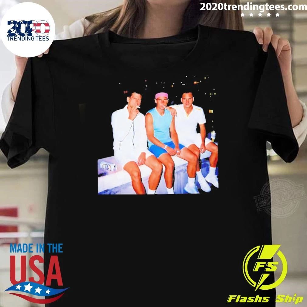 Djokovic And Nadal & Federer Smoking Graphic Shirt