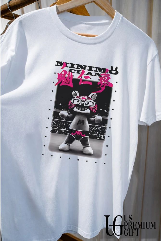 Minimo Chan Lucha Libre Wrestler Masked Bear Character Japanese Kanji shirt