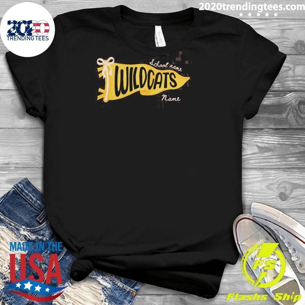 Wildcats Personalized School Spirit Back To School Teacher Student Mascot Team Shirt