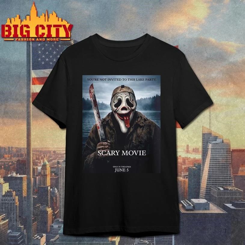 Scary Movie 6 Funny Michael Myers You’re Not Invited To This Lake Party Variant Collage Shirt