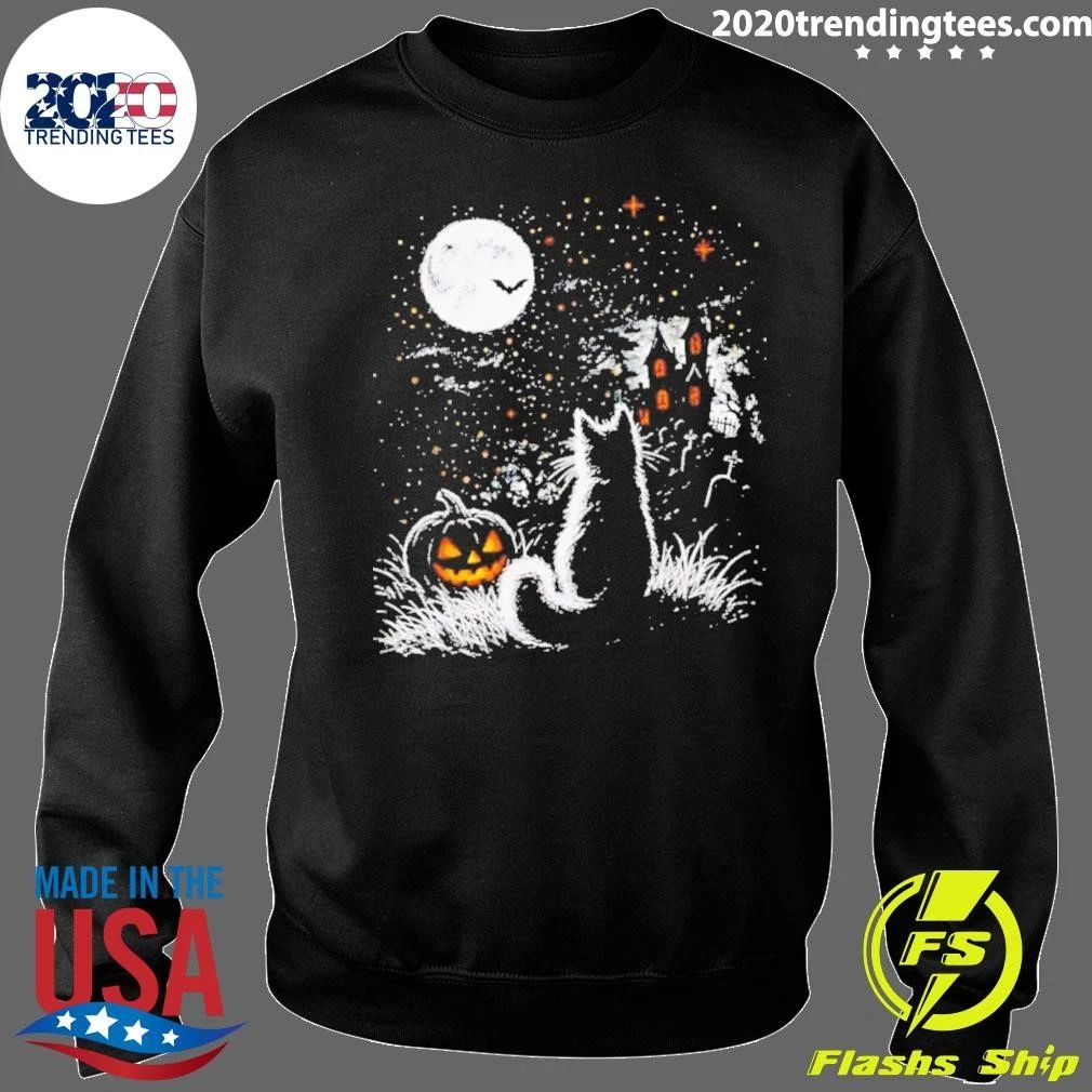 Black Cat Moon Pumpkin Halloween 2026 shirt