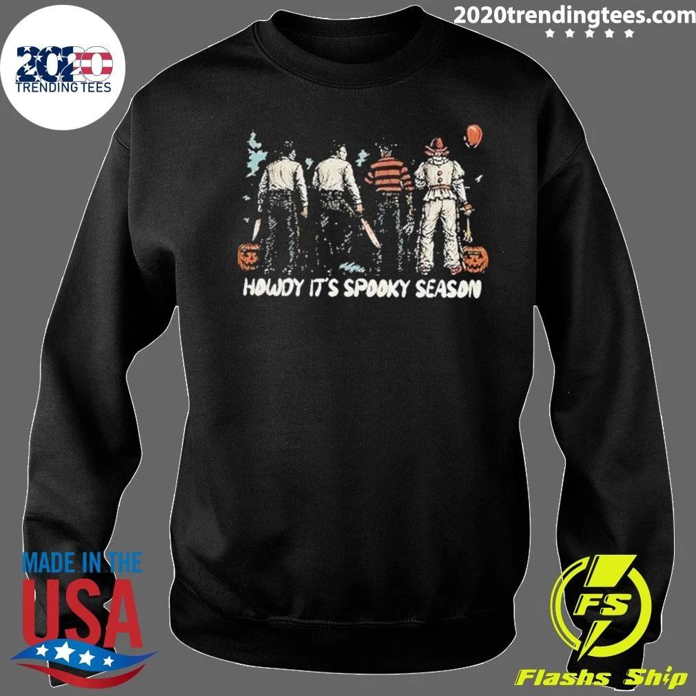 Horror Icons Jason Michael Freddy Pennywise Howdy It’s Spooky Season Shirt