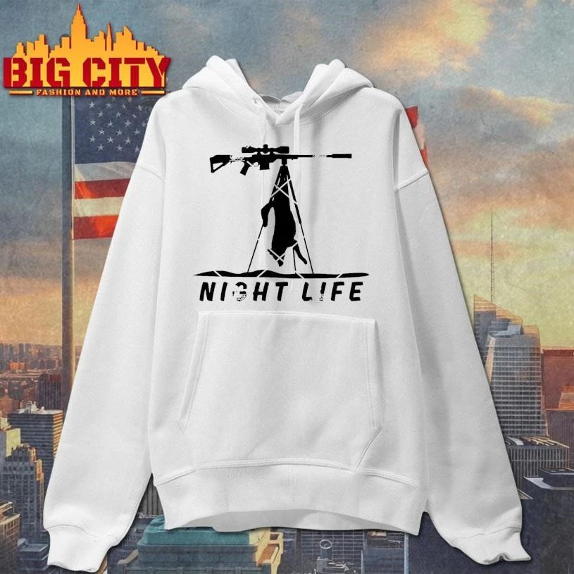 Night Life Hunting Dog With Sniper Shirt