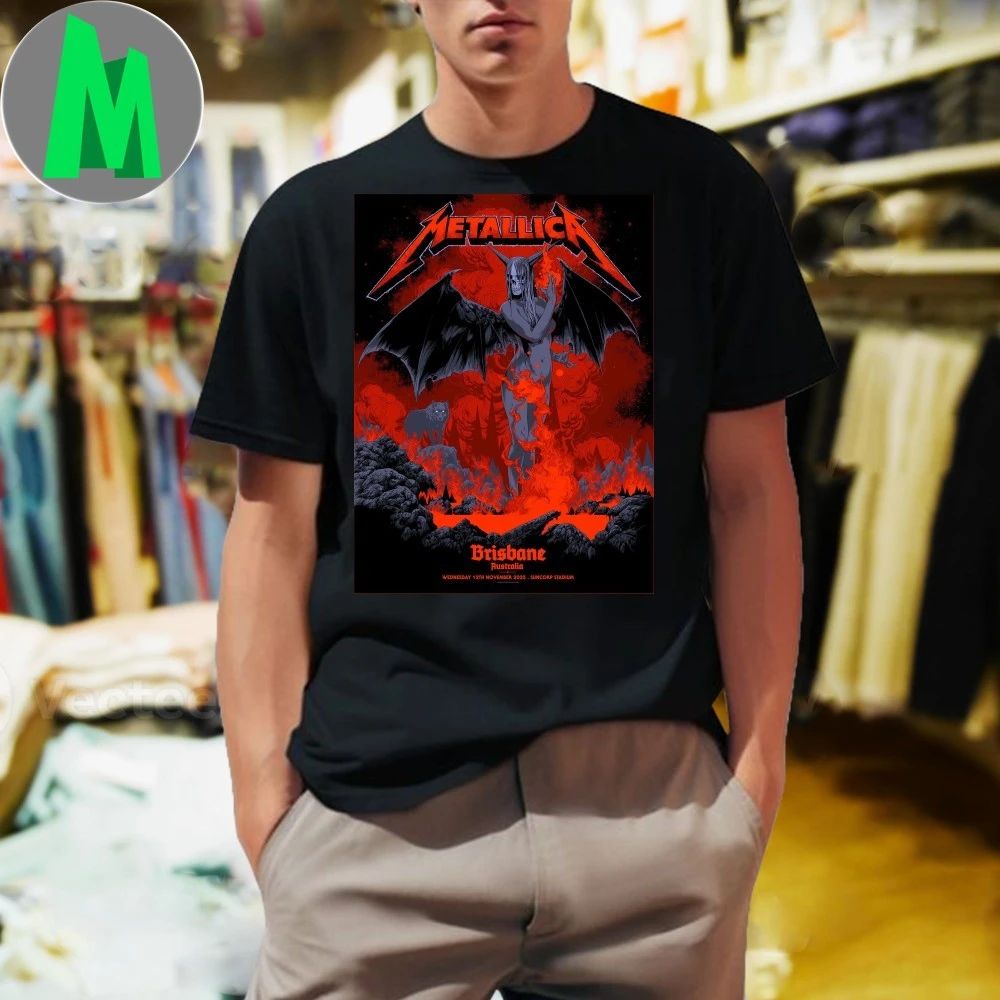 Metallica’s performance in Brisbane, Australia, on November 12, 2025, M72 world tour, special guests Evanescence and Suicidal Tendencies Shirt