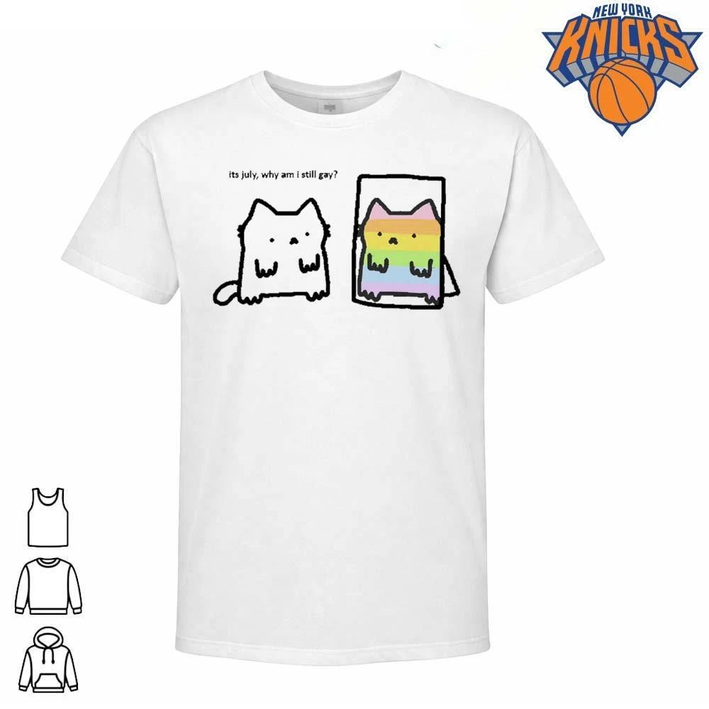 Its July Why Am I Still Gay Rainbow Cat Pride Meme Shirt