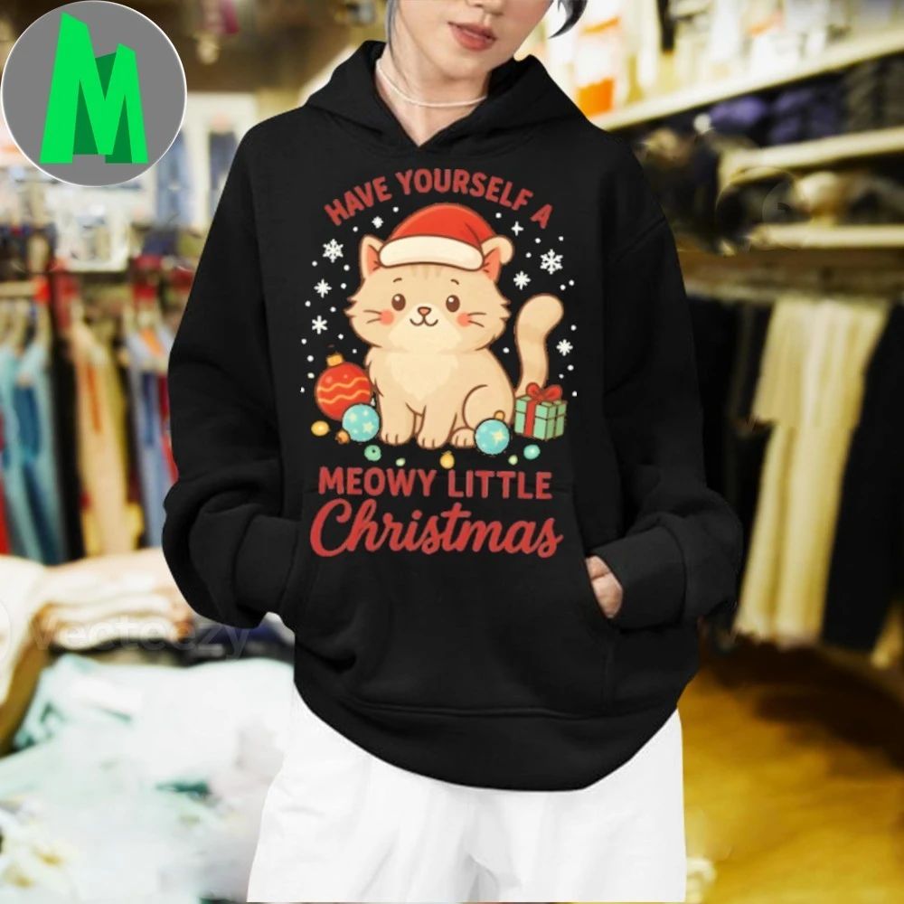 Have Yourself a Meowy Little Christmas Cute Cat Lover Holiday Shirt