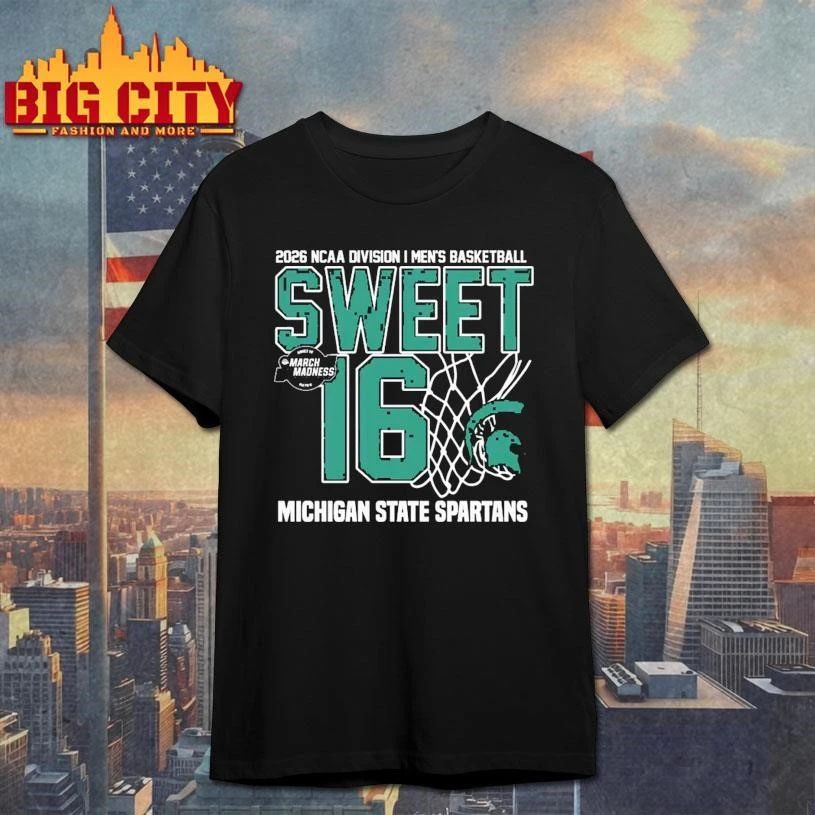 Michigan State Spartans 2026 NCAA Division I Men’s Basketball Sweet 16 March Madness College Shirt