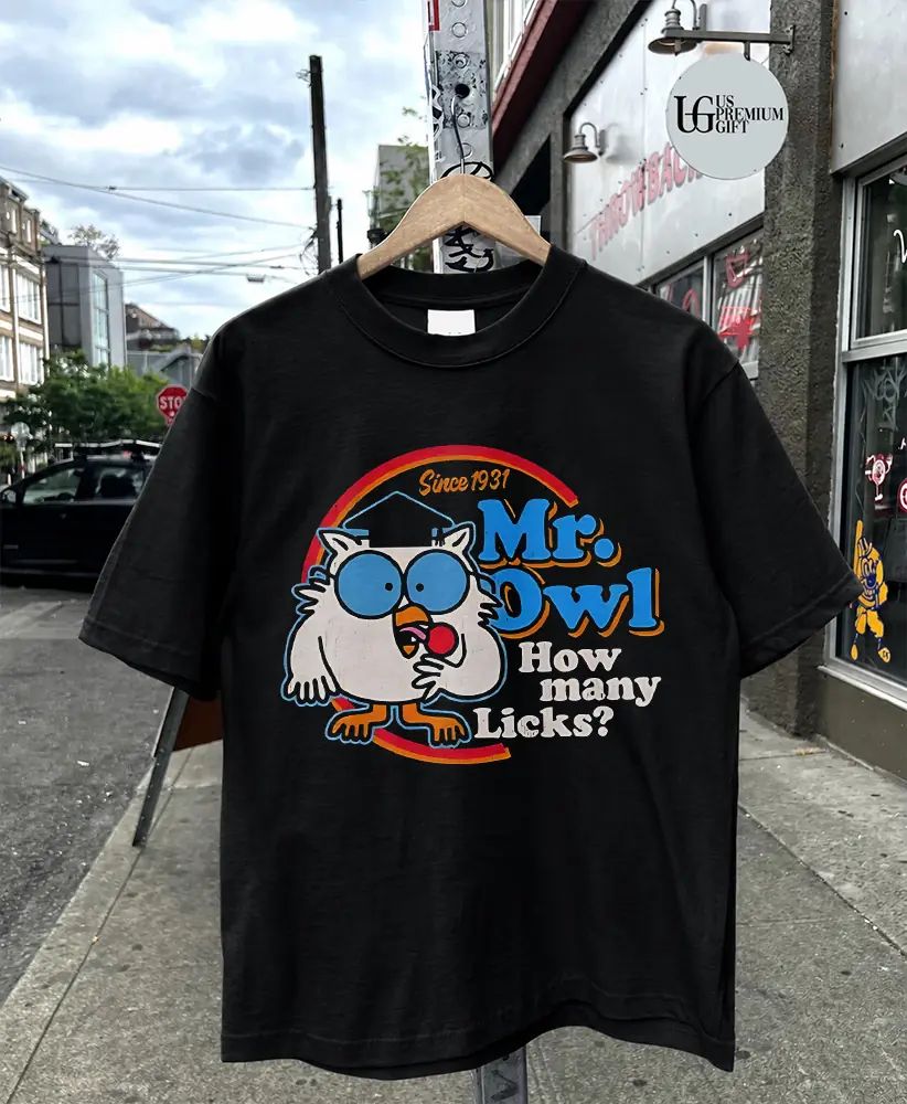 Mr Owl How Many Licks Retro cartoon shirt